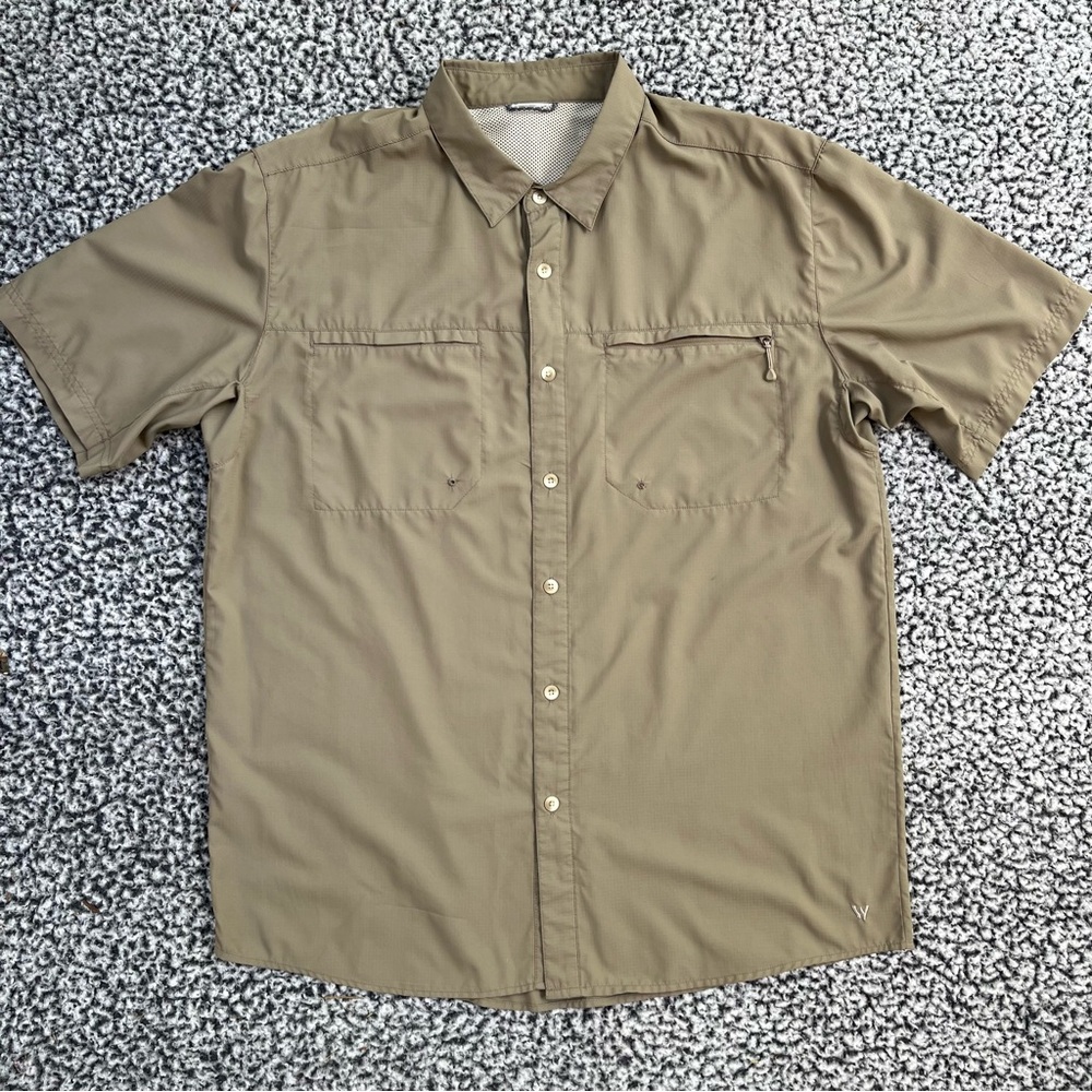 White Sierra Kalgoorlie short sleeve button down ventilated shirt